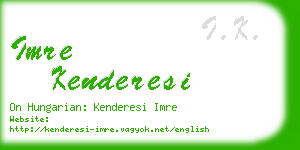 imre kenderesi business card